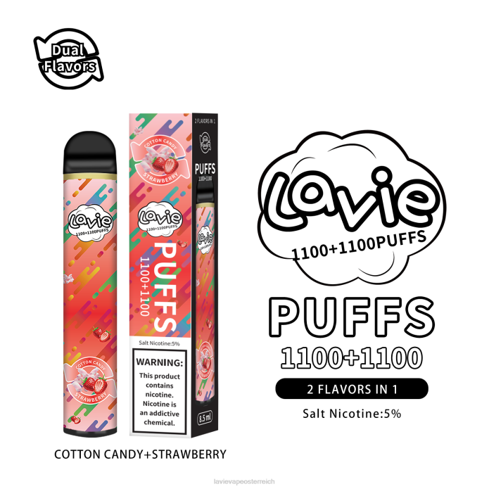 4D2V293 Lavie Vape Buy - Zuckerwatte/Erdbeere LAVIE BAR Switch 2200 Züge